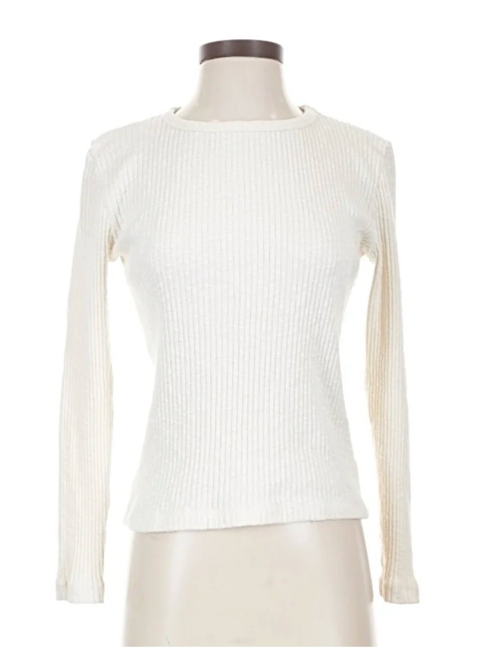 Jcrew Classic Ribbed Long-Sleeve Top - White